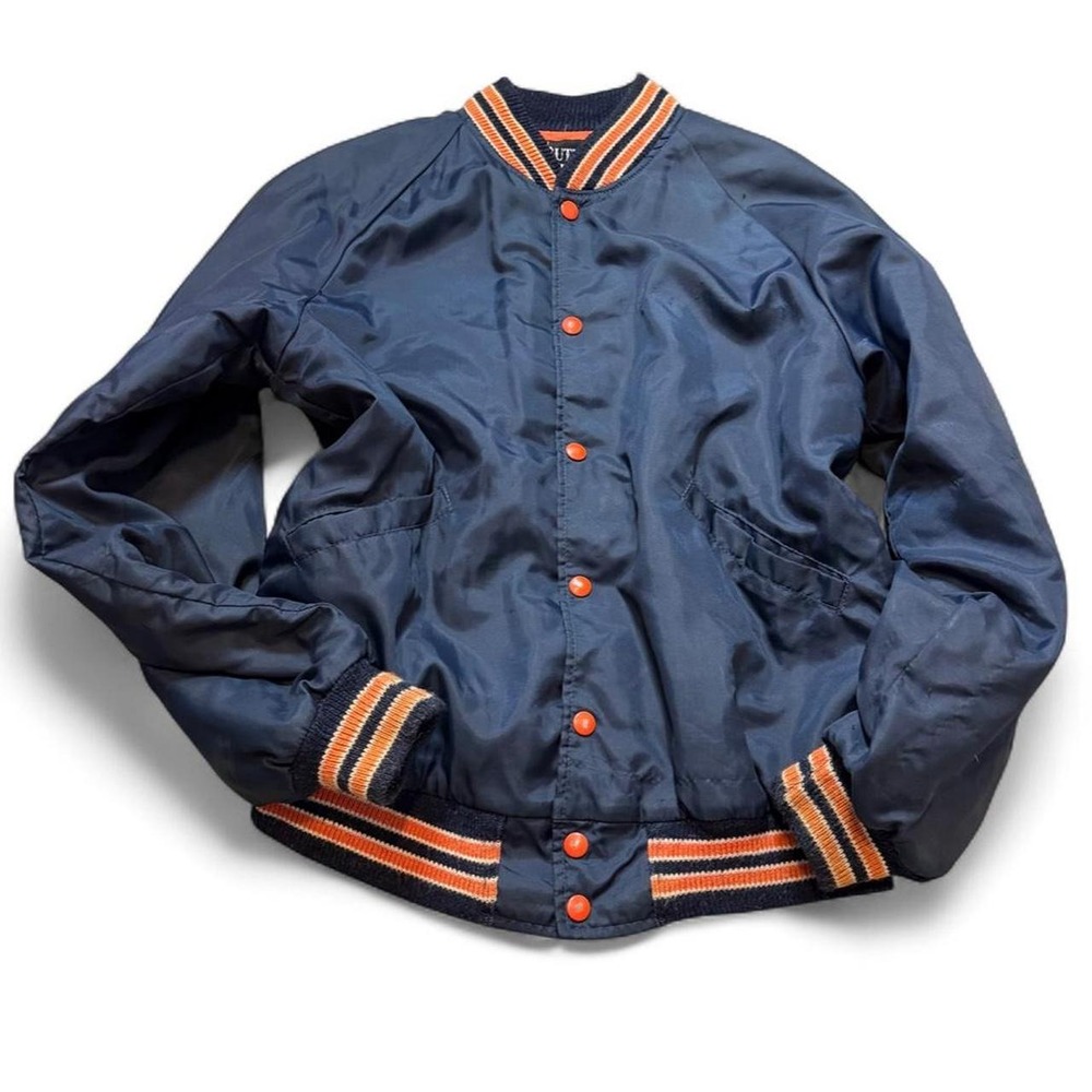 RARE Vintage 80s Butwin Illinois Fighting Illini Bomber Jacket, Unisex Size L